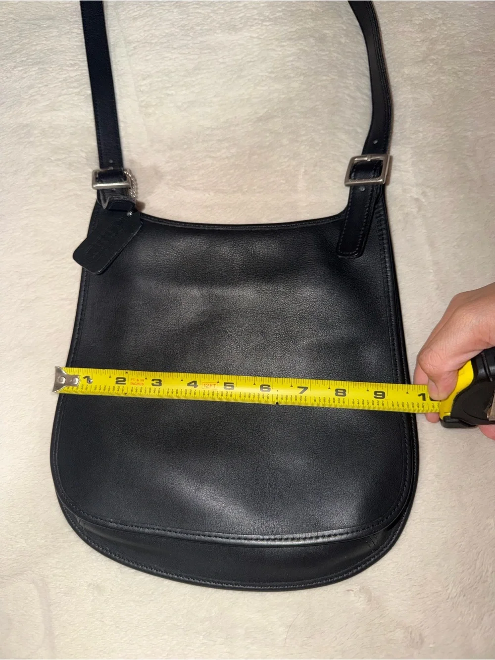 Vintage Coach Black Leather Crossbody Bag - Classic City Shoulder Bag